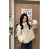And Winter Plush Coat Women's Collar Plush Gentle Wind Loose Warm Set Of Short