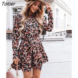 Spring Summer Dress for Women 2023 New O-neck Print Floral Long Sleeve Dress Women Casual Dresses Elegant Vestidos