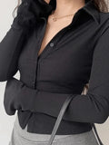 vintage polo collar long sleeve rib