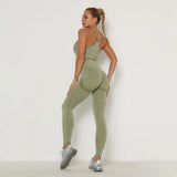 New Gym Set Women Seamless Fitness Bra Sport High Waist GYM Sexy Booty Leggings Push Up Pants Leggins Workout