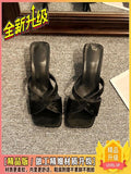 Women 2025 New Wearing Fashion High-End Silver Heels High Heels Summer With Skirt Cool Drag