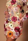 Three-Dimensional Flower Bag Hip Sexy Dress Women's 2025 Spring And Summer