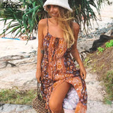 Sleeveless Sexy Strap Summer Dress Women A-Line Midi Dresses Female Long Boho Dress Casual Ladies Party Beach