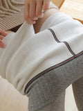 Winter Warm Lamb Wool Legging Woman High Waist Thicken Elastic Trousers Female Fashion Casual Slim Thermal Fleece