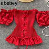 Short Sleeve Tops 2022 Women Fashion New Sexy Short Crop Holiday Solid Color Casual Blouse