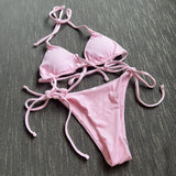 2023 New Sexy Three-Point Small Pit Strip Split Swimsuit Bikini