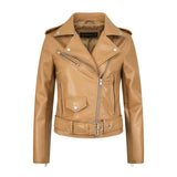 2022 Spring Autumn Pu Faux Leather Jacket Women Solid Zipper Slim Short Biker Jackets Coat Female
