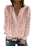 Size Loose Women For Blouses 2022 New O Neck Long Sleeve Elegant Chic Ladies Lace Shirt Tops Fashion Casual Women