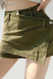 Fashion Women's Denim Shorts Patchwork Irregular High Waist Distressed Fake 2 Pcs Cotton Shorts Spring 2023 New
