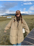 Cotton-Padded Jacket Coat Female Winter 2024 New Retro Versatile Long Plus Thick Cotton-Padded Clothes Loose Students Cotton Clothes-Outfit