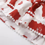New Print Sling With Lace A Short Dress