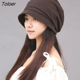 Women Elegant Solid Color All-match Skullies Simple Soft Femme Breathable Retro Daily Korean Style Warm Trendy