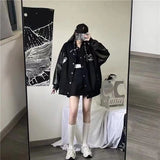 Baseball Bomber Jacket Women Goth Harajuku Patchwork Oversize Leather Jackets Kpop Korean Streetwear Gothic Spring
