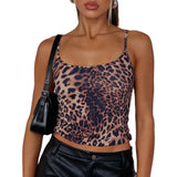 Toloer Women's Summer Hot Style Leopard Print Sexy Small Condole Belt Versatile Small Vest Women's Top-Outfit