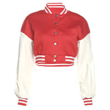 Sisterlinda Autumn Patchwork Letter Print Short Jacket Women Casual High Street Baseball Coat Female Sporty Y2K Sweatshirts