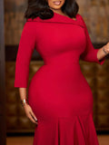 Women's 2025 Autumn And Winter 2025 New Twill Solid Color High-Waist Irregular Fishtail OL African
