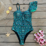 2025 New One-Body Swimsuit Women's Shoulder Double-Layered Lotus Edge Hard Bag Bra Smear Bra Wear