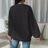 Wish Autumn And Winter Burst Round Neck Solid Color Fashion Long-Sleeved Lady's