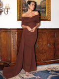 Detail Cascading Off-Shoulder Fishtail