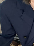 Women Fashion Blazer Waist Notched Collar Loose Long Sleeve Single Breasted Waist Suit Jackets Summer 2023 New
