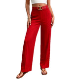 Women's Casual Fashion. Waist Wide Leg Trousers Thin Loose