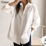 Sleeve Cotton White Blouse Women 2023 Oversized Loose Women Shirts Blouses Casual Office Lady Button Shirt Tops Blusa