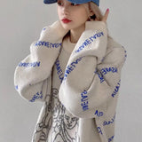 Streetwear Angel Pattern Women'S Sweater Retro Lazy Pullover Trendy Brand Round Neck Fashion Sweater Women 2021