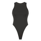 2021 Summer New Cut Out Strap Bodysuit With Buckle Off Shoulder Sleeveless Sexy Gothic Body Women Rompers Rave