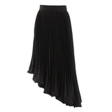 High Waist Red Black Pleated Irregular Elegant Long Half-body Skirt Women Fashion Tide New Spring Autumn 2023
