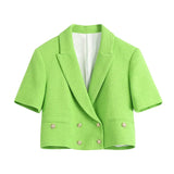 Woolen Tweed Dress Green Sleeveless Spring Vintage Office Ladies Short Dresses Za 2021 Women Blazer Robe Femme