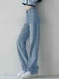 Seam Detail Washed Boyfriend Jeans-Outfit
