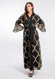 Plaid Print Belted Muslim