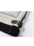 Korean Fur Long Sleeved Loose Warm Women's Jacket Lamb Wool Winter Thickened Locomotive Lapel Female Teddy Coat Black