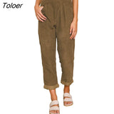 High Waist Corduroy Pants Woman Casual Loose Wide Leg Pants Women Fashion Streetwear Solid Ladies Trousers Joggers