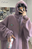 women's jacket sweatshirt new thick zipper big pocket sweatshirt solid color coating Korean loose wild hoodie
