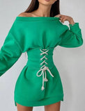 Casual Lace-Up Sweatshirt