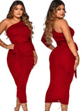 One Shoulder Scrunch Long Party