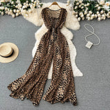Goddess Temperament Square Sleeveless Jumpsuit Summer New Collection Skinny Loose Broad Leg