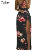 New Women Summer Plant Pattern Print Rompers Lady Elegant One Shoulder Sleeveless Formal Loose Wide Leg Pants