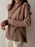 Tops 2022 Women Autumn Winter Loose Solid Color Round Neck Women's Sweater Pullover Bottoming Top Oversized