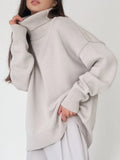 Autumn Sweater Turtleneck Women Green Vintage Pullover Jumper Women's Winter Thick Warm Knitted Blue Sweater for