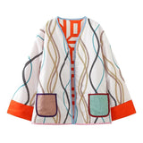 Women's Clothing Two Sides Of The Printed Pocket Decorative Cotton Jacket Jacket
