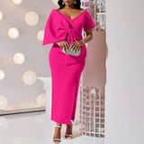 Party Dress Women's Sexy Big Bow Bow Open Dress Bag Hip Dress