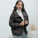 Down Cotton Jacket 2023 New Female Winter Thick Cotton-Padded Jacket Burst Bright Color Standing Collar Cotton-Padded Coat-Outfit