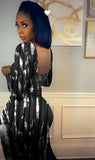 Print Party Sexy Midi Bodycon