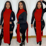 Turtleneck Side Slit Long Sweater