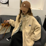Leopard Print Women Fleece Jackets Motorcycle Jacket Faux Lamb Fur Kawaii Coat Teddy Fur Coat Fleece Parkas Cropped
