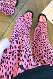Leopard Wide Leg Pants Female Fashion Korean Pleated Pantalon Femme 2023 New Bottoms Loose Casual Straight Y2k
