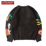 Cartoon Fun Fruit Embroidery Sweater Harajuku Retro Style Knitted Sweater Autumn And Winter Cotton Pullover