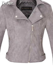 2023 New Arrial Women Autumn Winter Suede Faux Leather Jacket Lady Fashion Matte Motorcycle Coat Biker 9 Colors